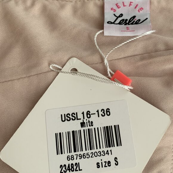 NEW Selfie Leslie Lace Dress Cocktail Overlay Boning Sleeveless White Tan Small - Picture 11 of 13